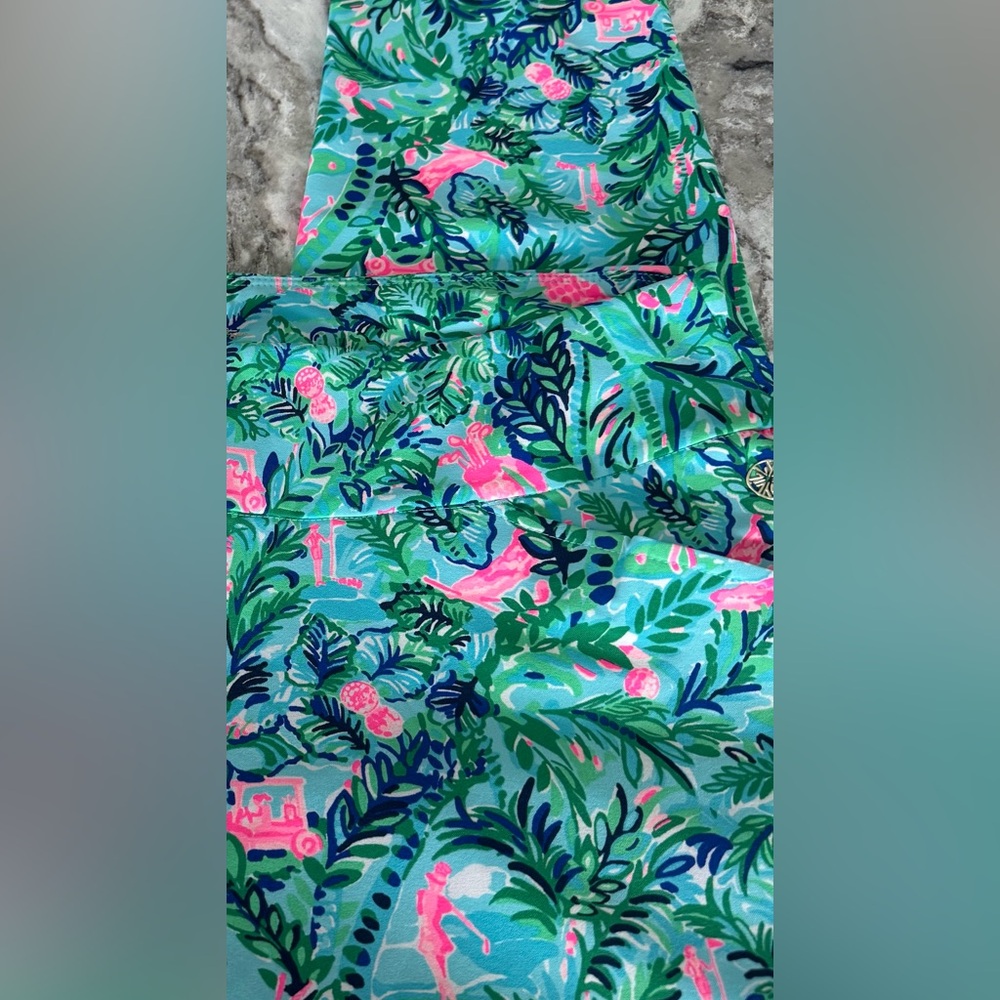 Lilly Pulitzer Luxletic Corso Pull On Golf Pants in Par Fection Print Size 14 - Picture 7 of 10